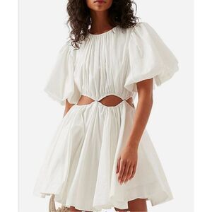 Aje Henriette Cutout Cotton-twill Mini Dress‎ White Size 4